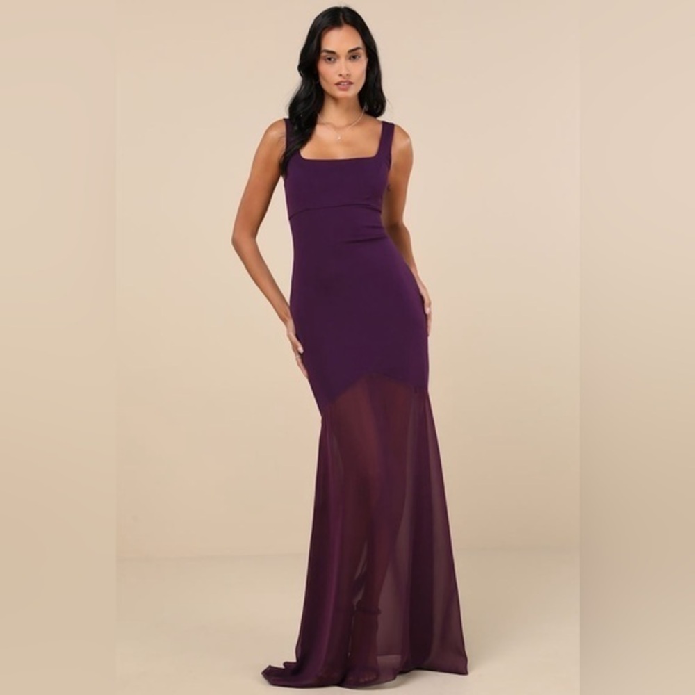 LULU’S SINCERELY EXEMPLARY SLEEVELESS TRUMPET HEM MAXI DRESS